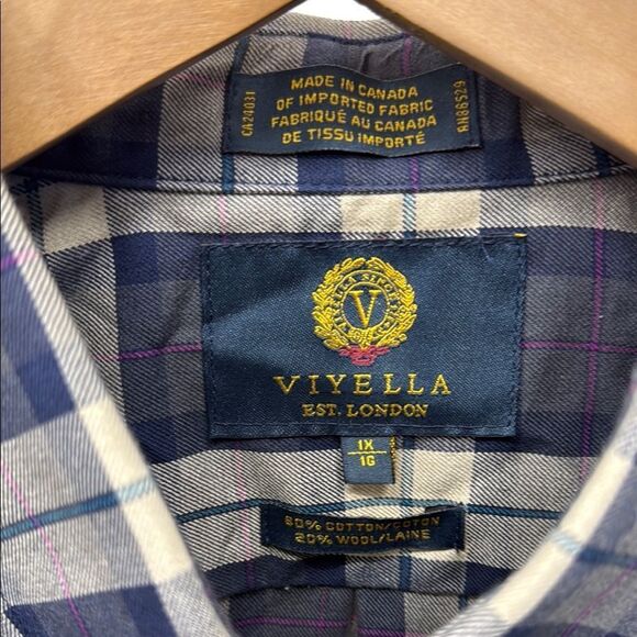 Viyella high end Men's Plaid Shirt Sz 1X - Picture 3 of 3